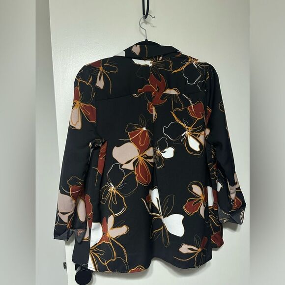 Print Blazer Style Coat / Top size Small - Picture 3 of 5